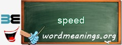 WordMeaning blackboard for speed